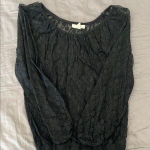Elegant Black Lace Women's Top